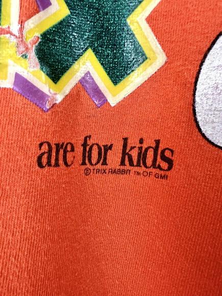 Trix Are For Kids TShirt Silly Rabbit Cereal Brand Promo Worn Issues Orange Sz L - Picture 2 of 11
